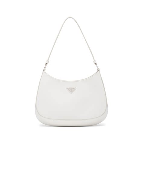 white prada bag cleo|brushed leather shoulder bag prada.